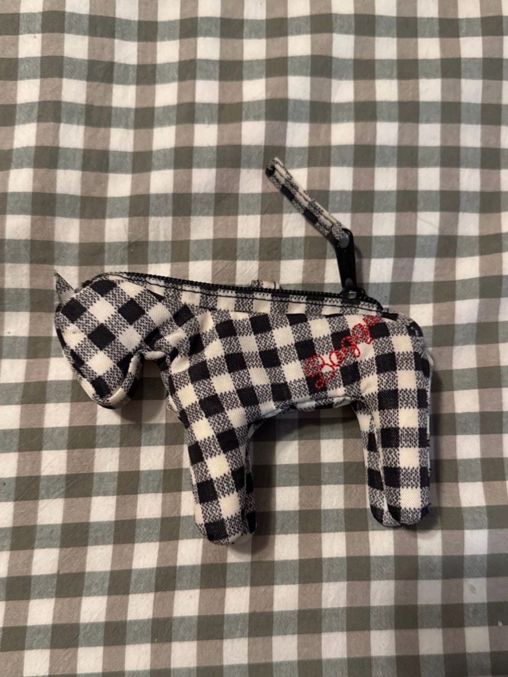 Baggu gingham horse keychain